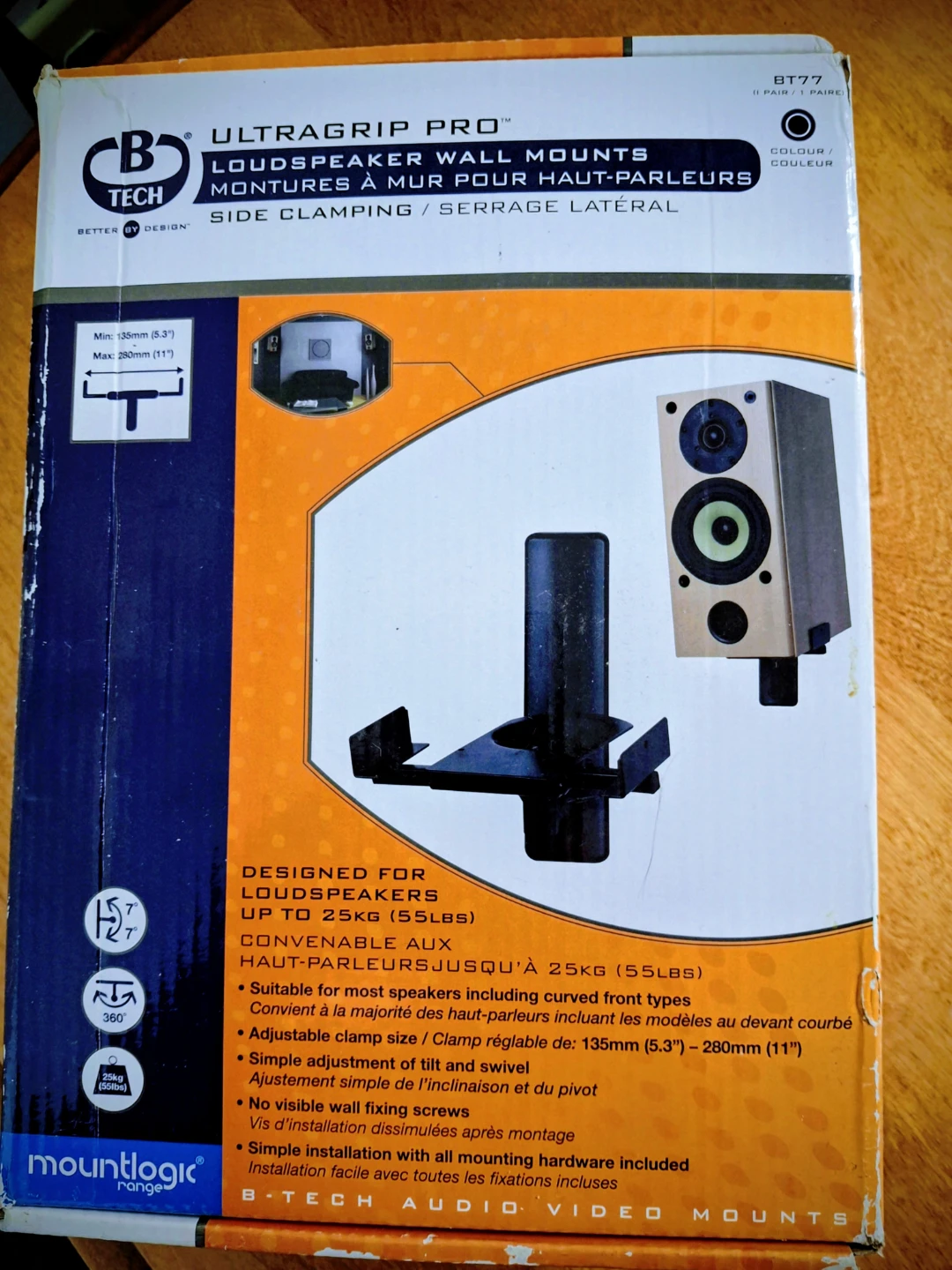 B-TECH BT77 Side Clamping Loudspeaker Wall Mounts (Pair) - photo 4