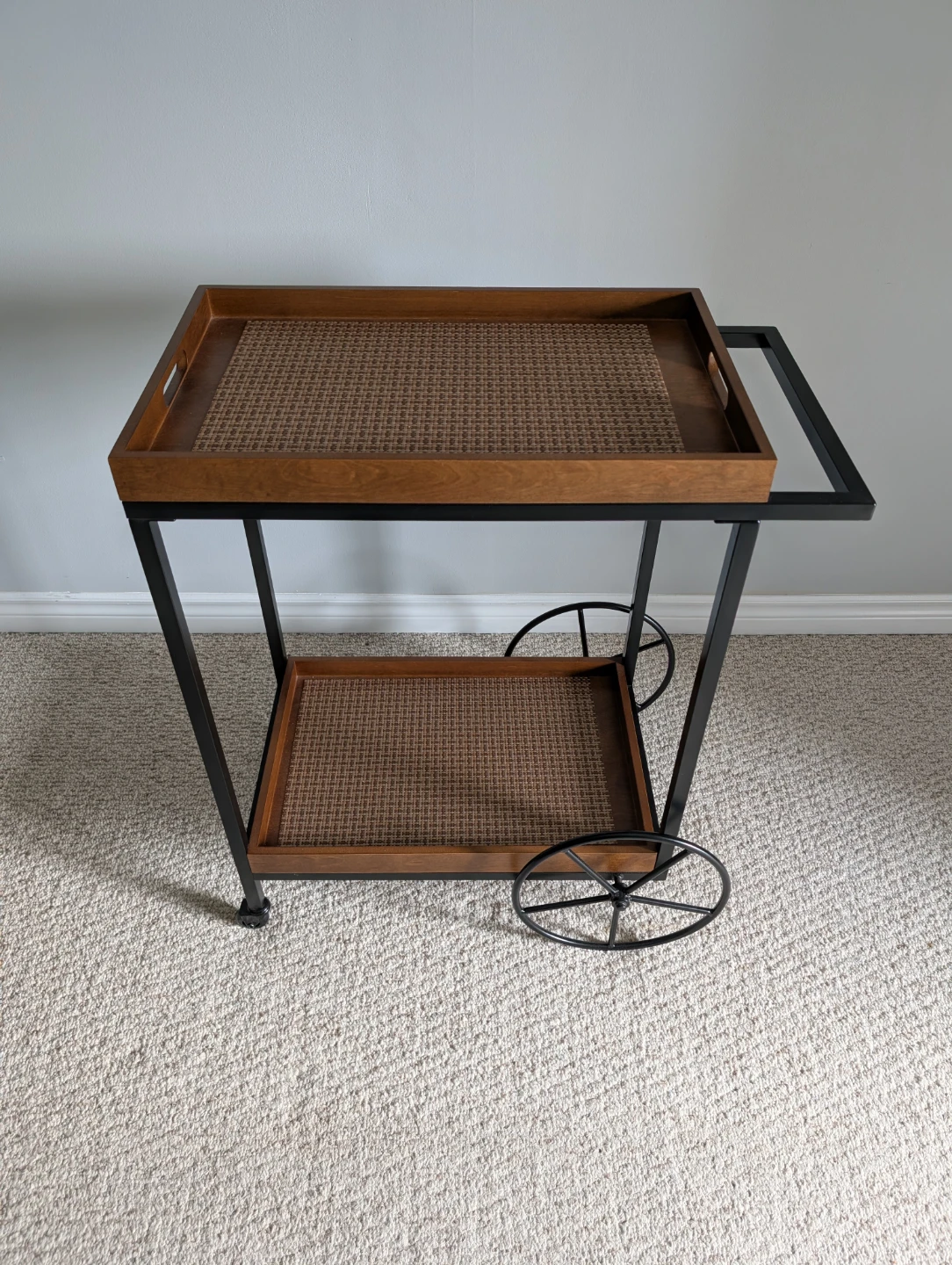 Two-Tier Bar Cart with Wheels - photo 2