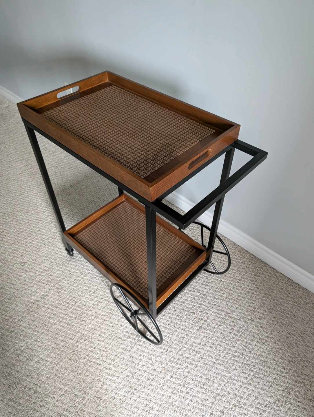 Two-Tier Bar Cart with Wheels - photo 3