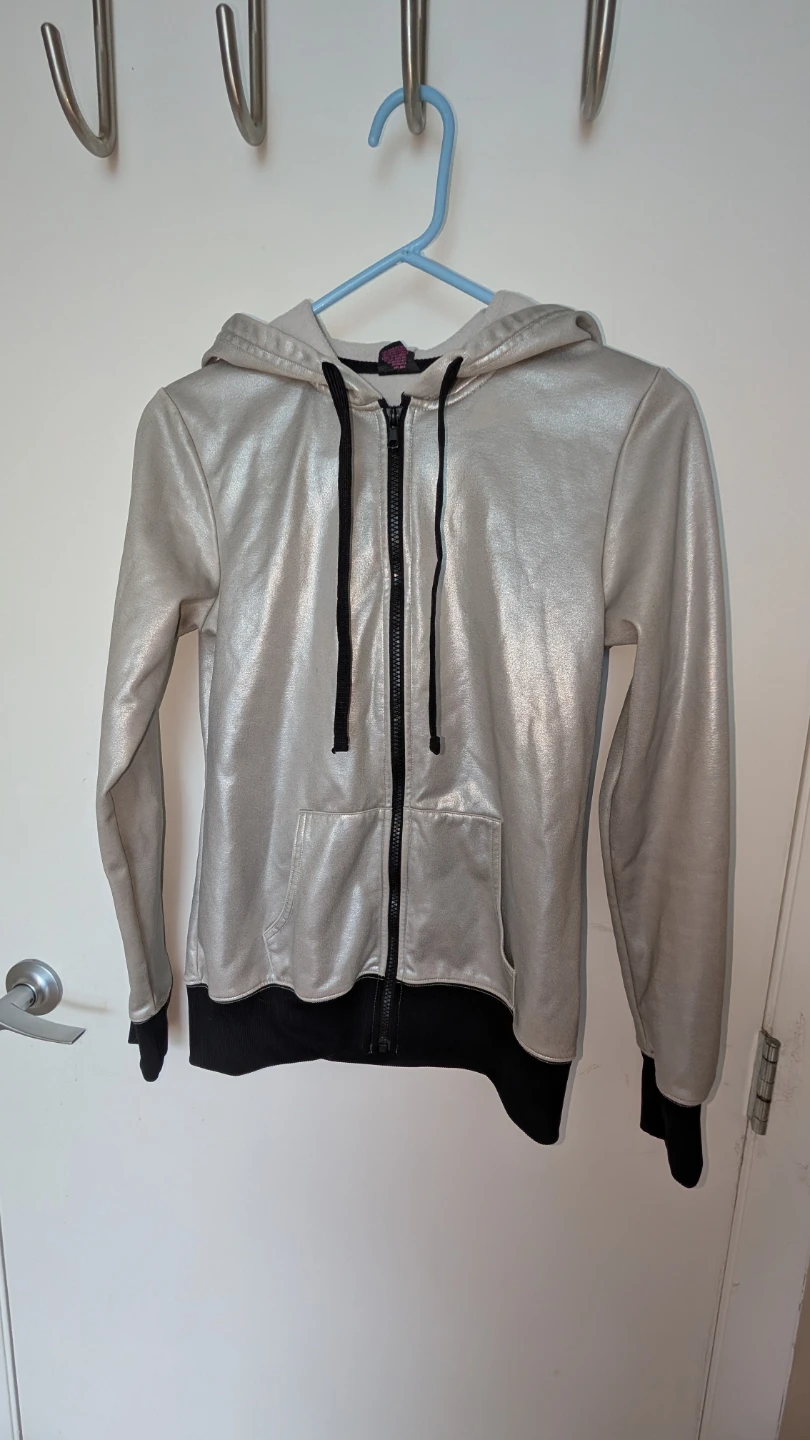 Silver  metallic fitted hoodie - photo 2