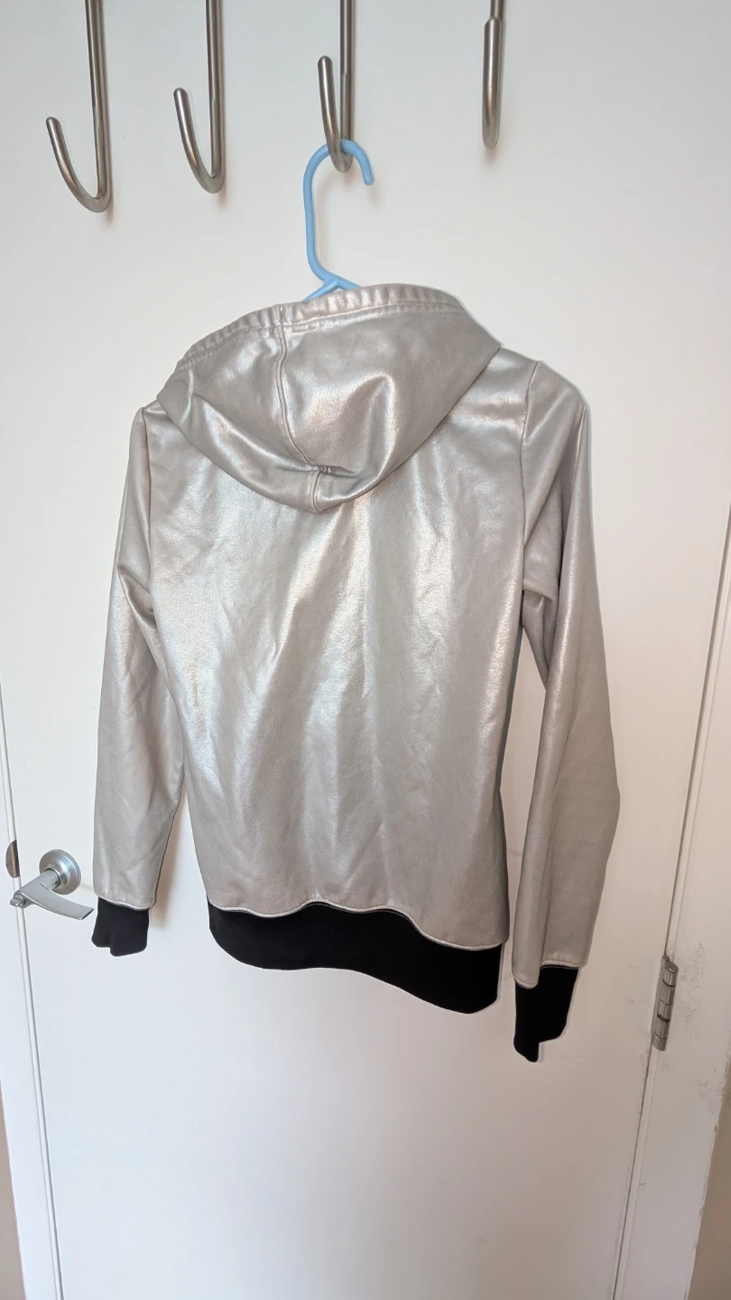 Silver  metallic fitted hoodie - photo 3