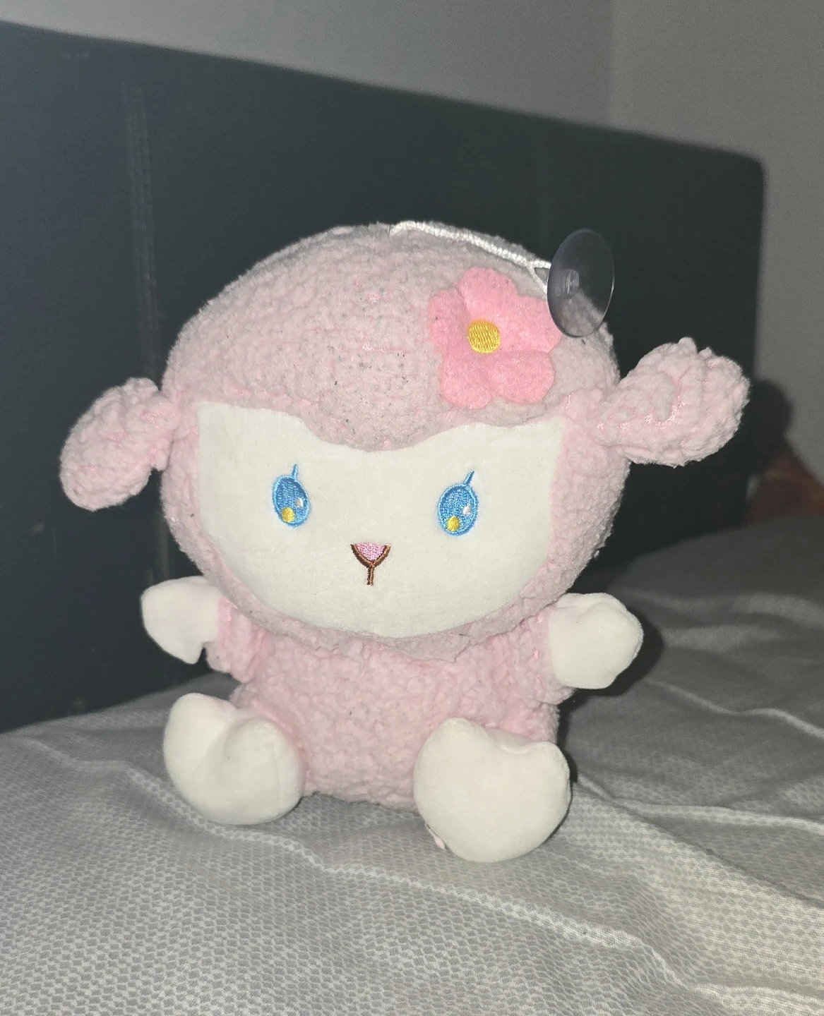 Pink Lamb Plush Toy with Suction Cup