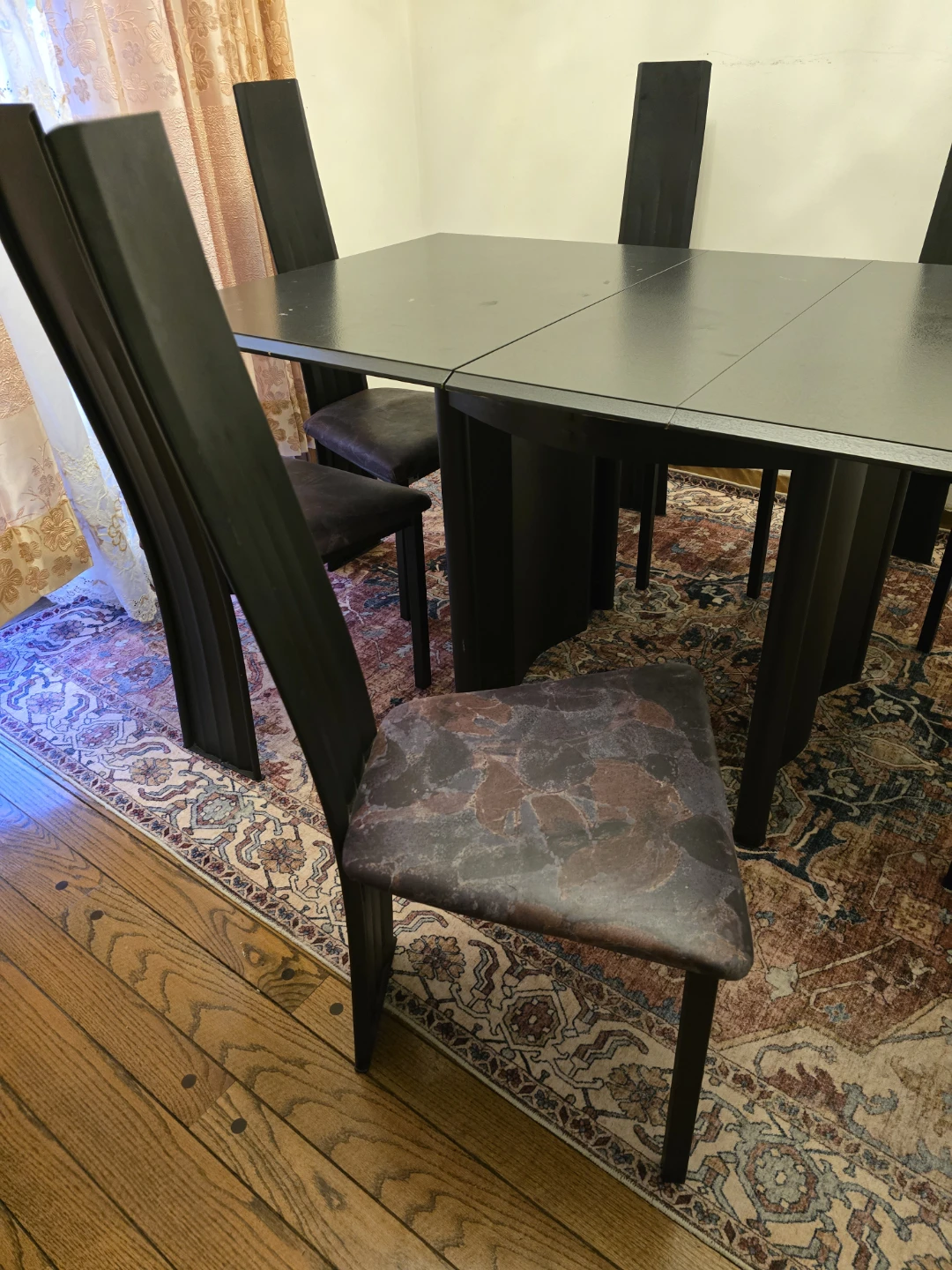 Black Dining Table Set with 5 Chairs - photo 3