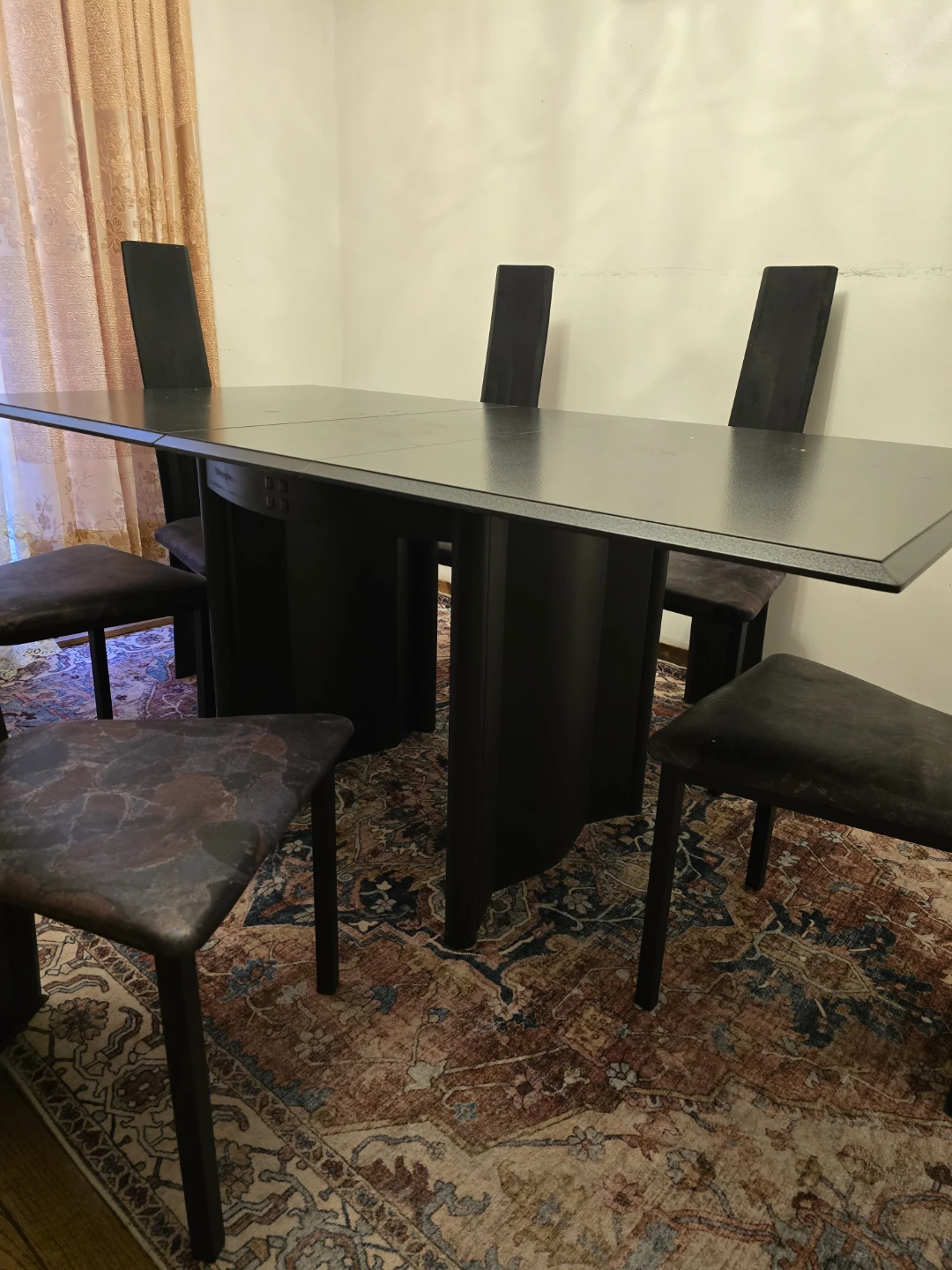 Black Dining Table Set with 5 Chairs - photo 5
