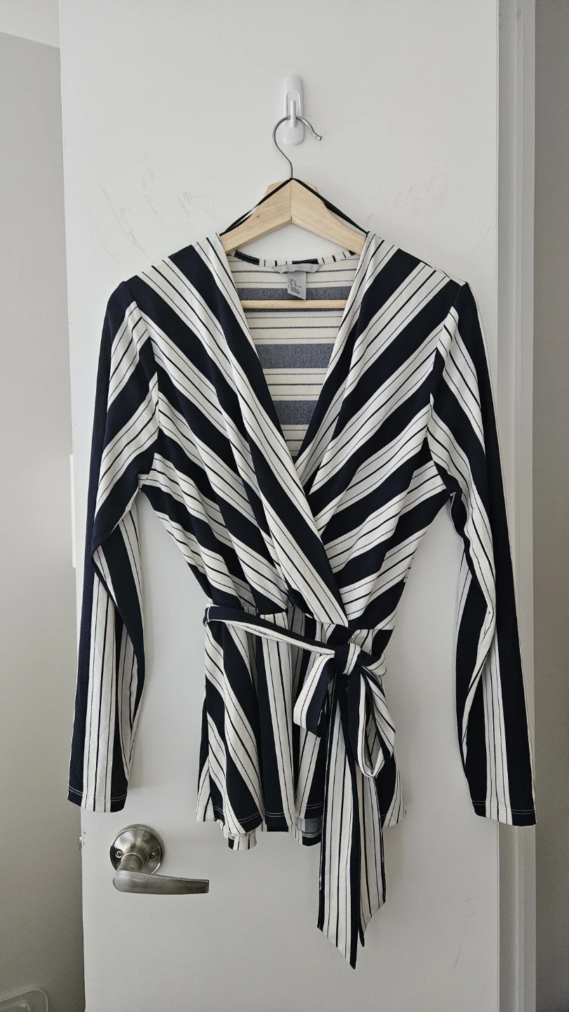 H&M Striped Wrap Top