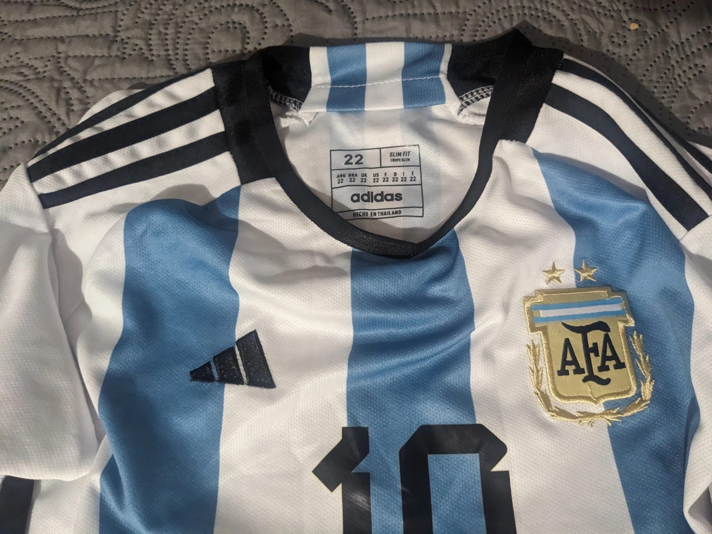 Argentina Messi #10 Soccer Jersey and Shorts Set Size 22 - photo 4