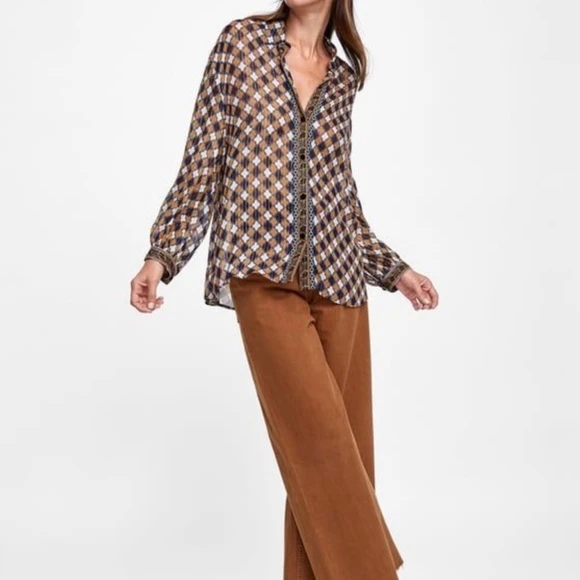 Zara Woman Sheer Long Sleeve Blouse - photo 5