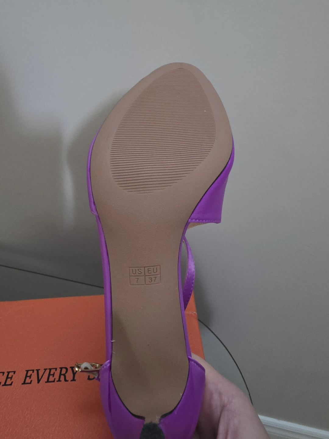 Grace E. Purple Satin Heeled Sandals - photo 4