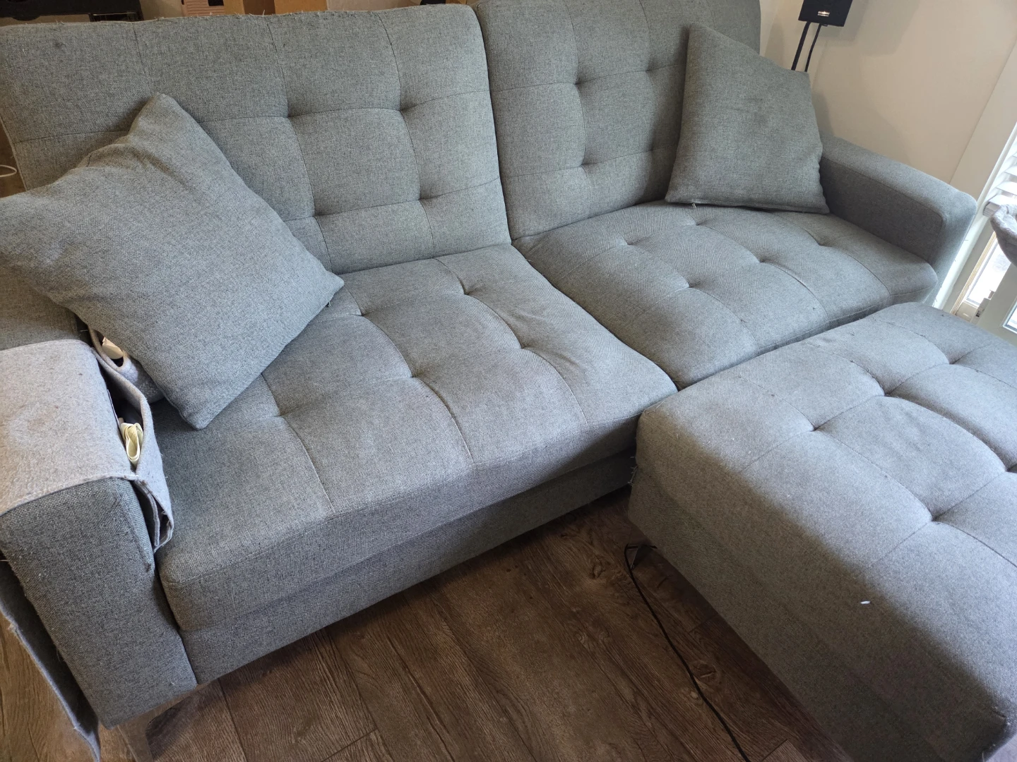3 piece Sofa bed couch, storage ottoman and pillows set