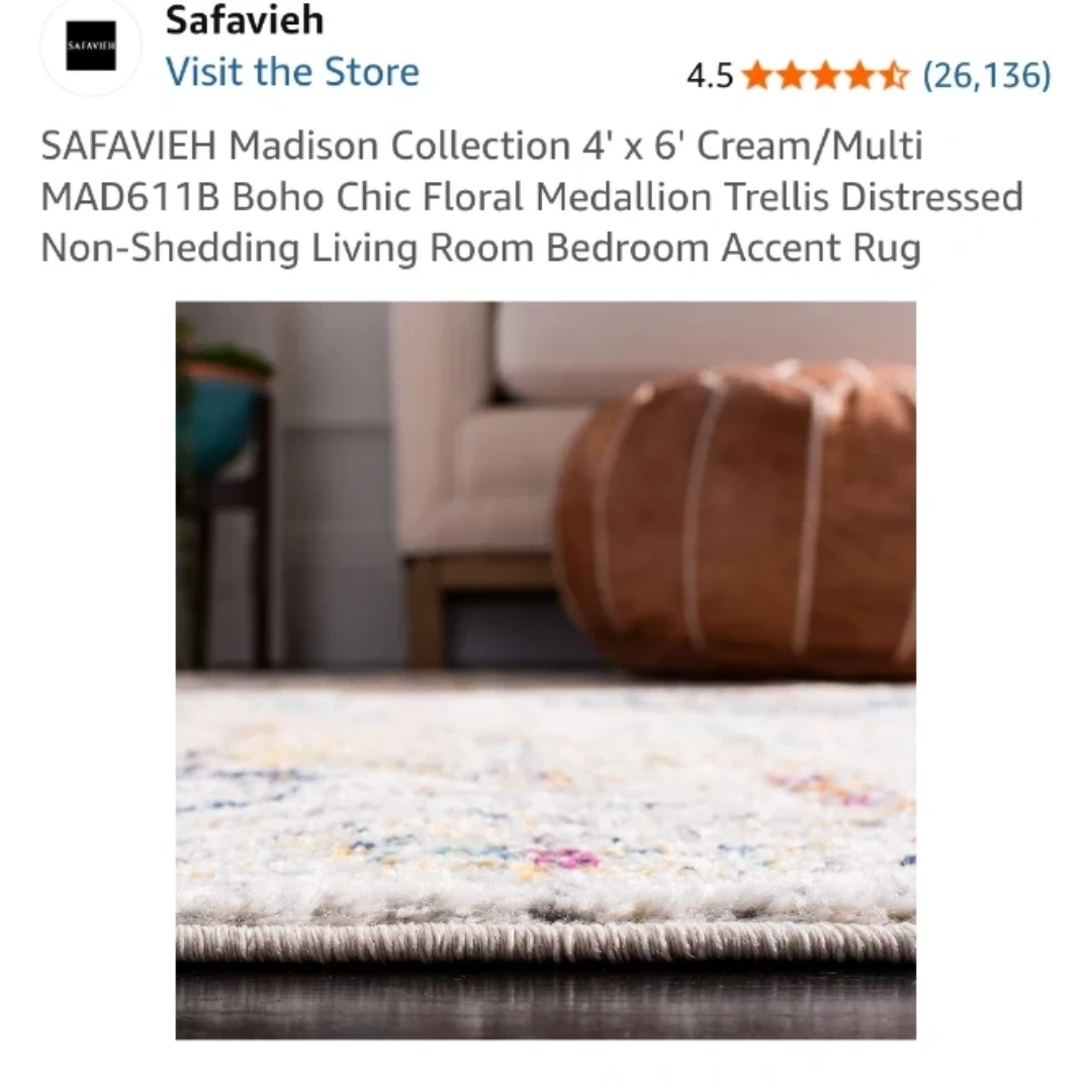 Safavieh Madison Collection 4' x 6' Cream/Multi Rug - photo 4