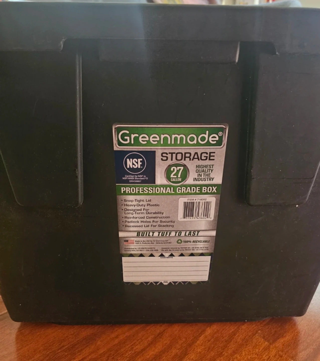 Greenmade Storage 27 Gallon Professional Grade Box
