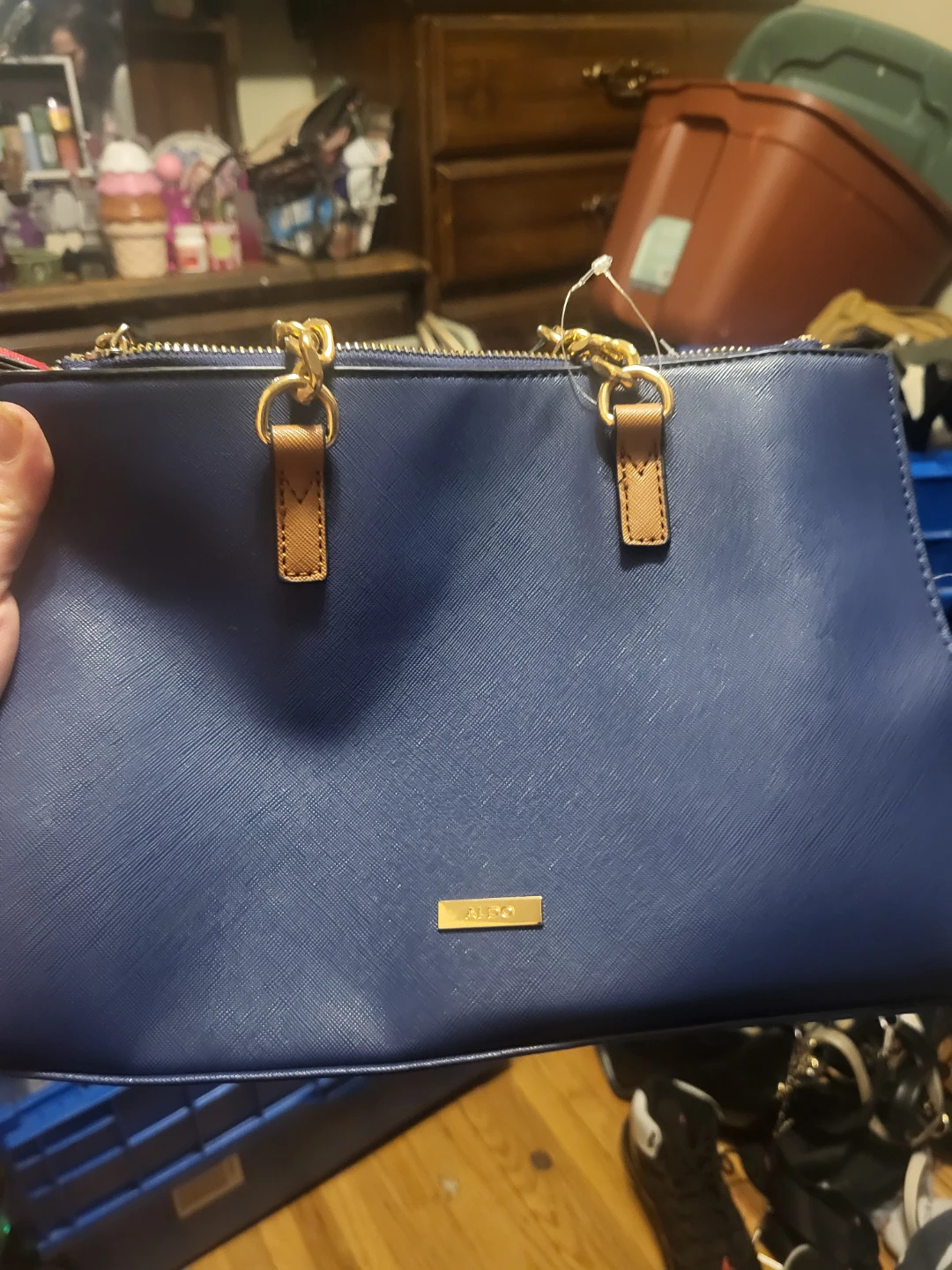 ALDO Navy Blue Handbag with Red Accents - photo 2