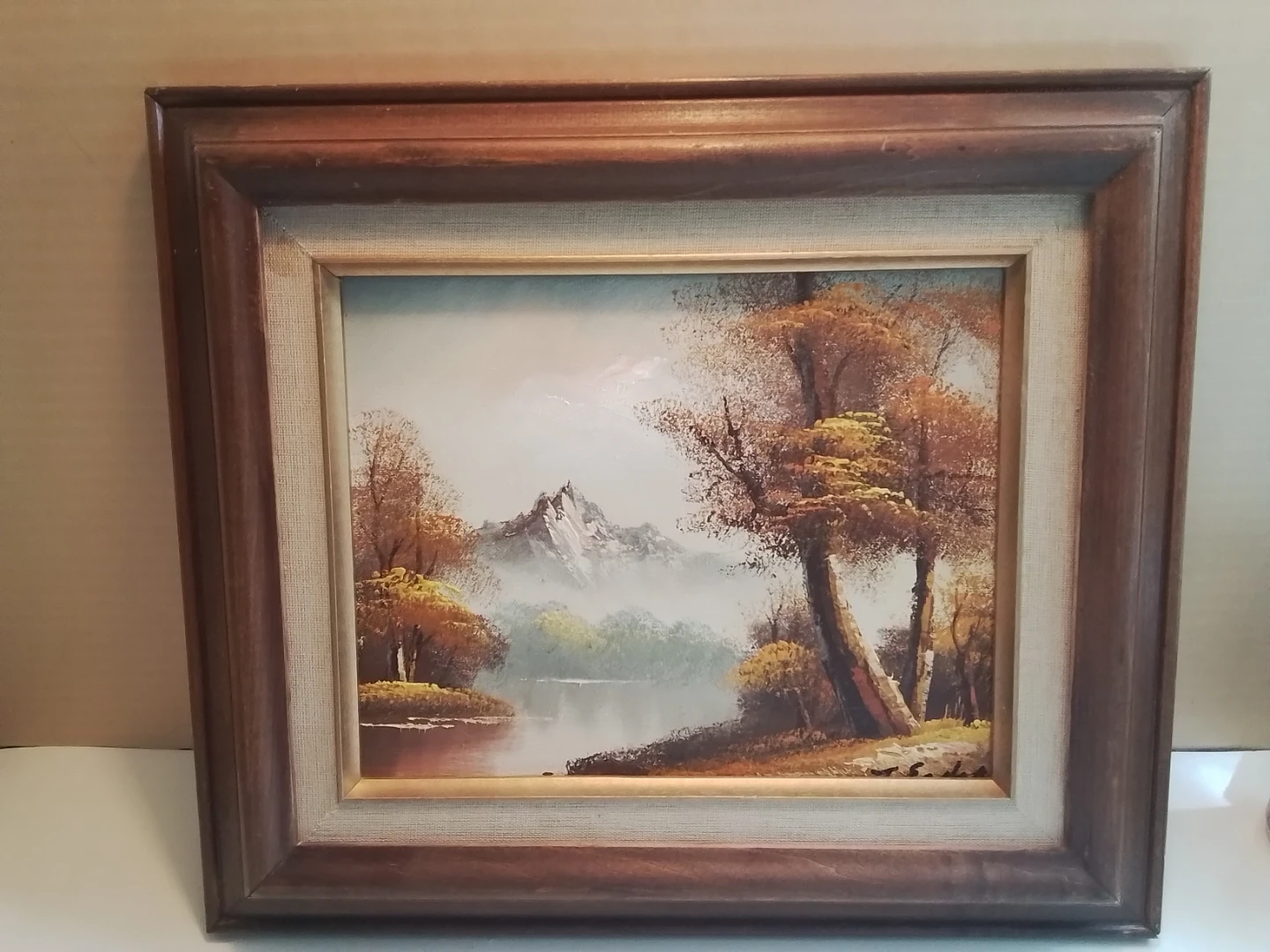 Vintage Mid-Century Mountain Wilderness Landscape Oil Painting