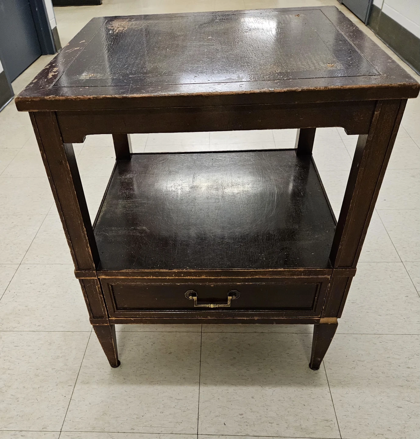 Wooden End Table with Drawer - photo 2