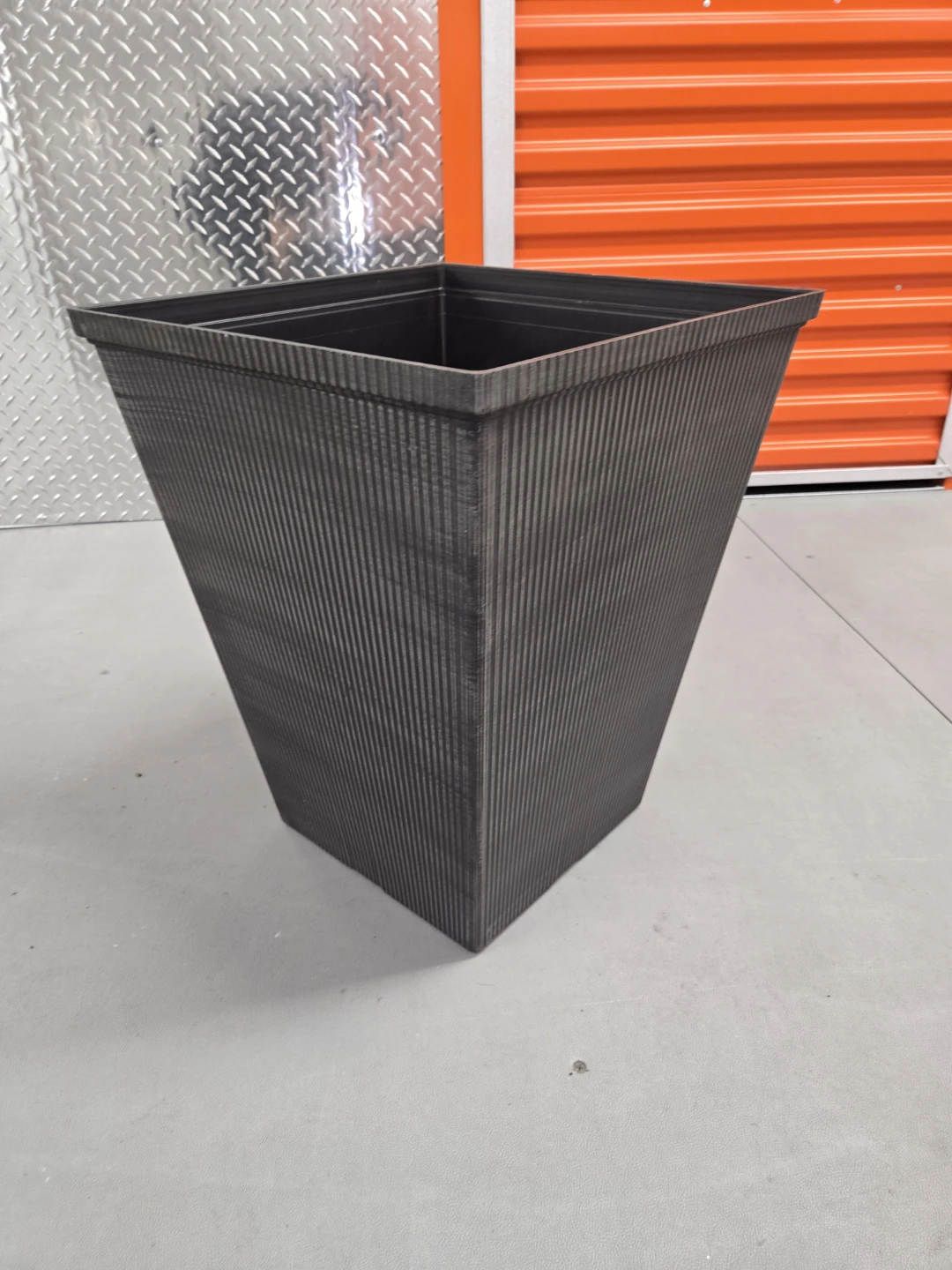 Modern Black Fluted Tall Square Planter Box - photo 4