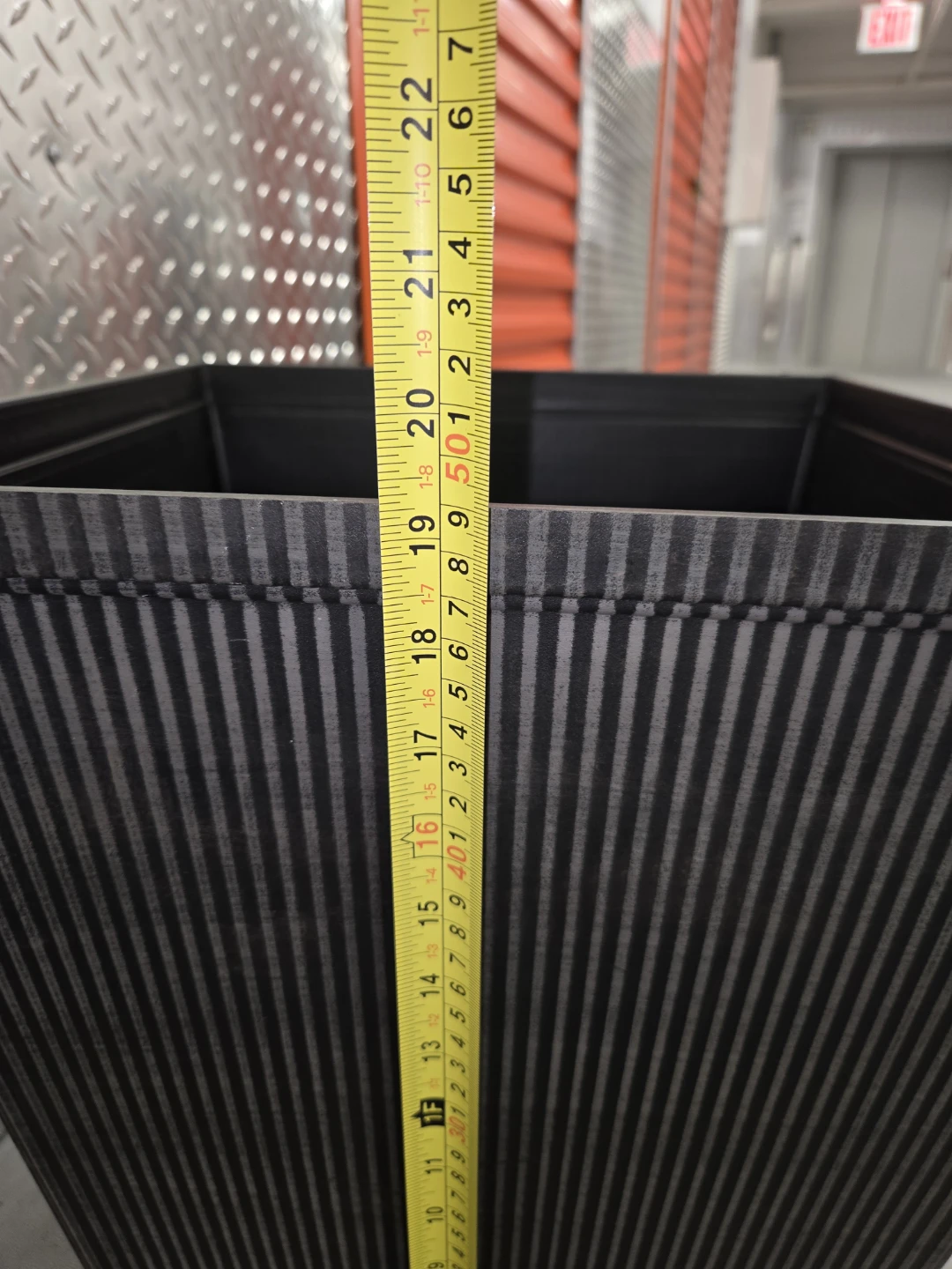 Modern Black Fluted Tall Square Planter Box - photo 5