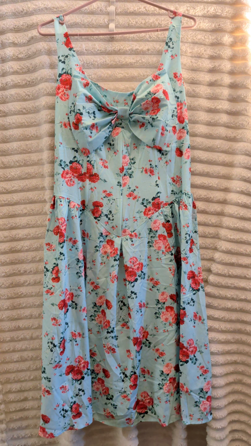 Floral Dress with Bow Accent