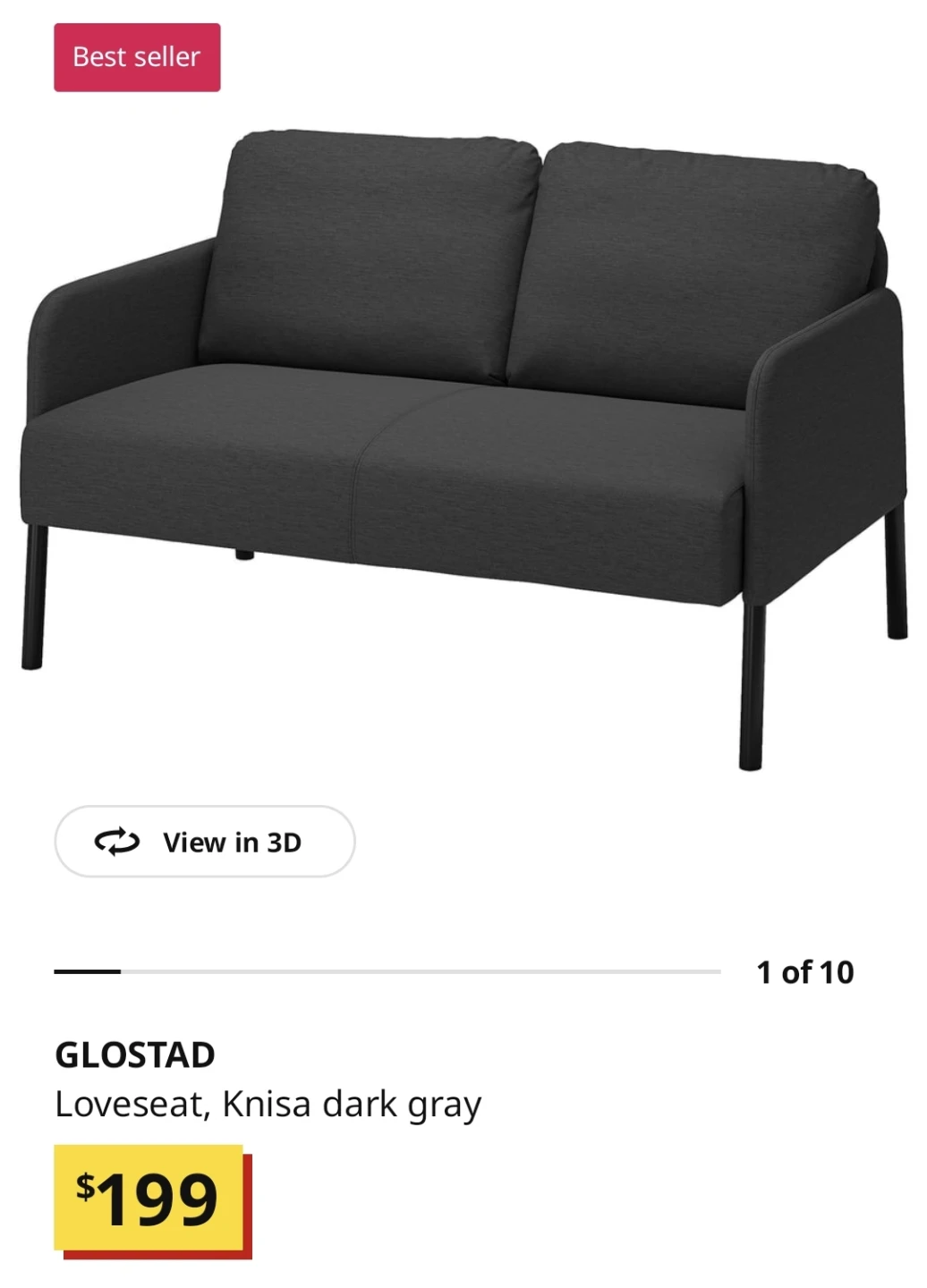 Sofa - IKEA GLÖSTAD Loveseat (Moving sale) - photo 2