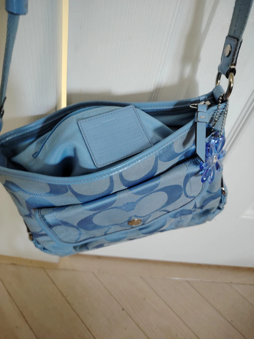 ⚽️Light Blue Coach Monogram Shoulder Bag - photo 3
