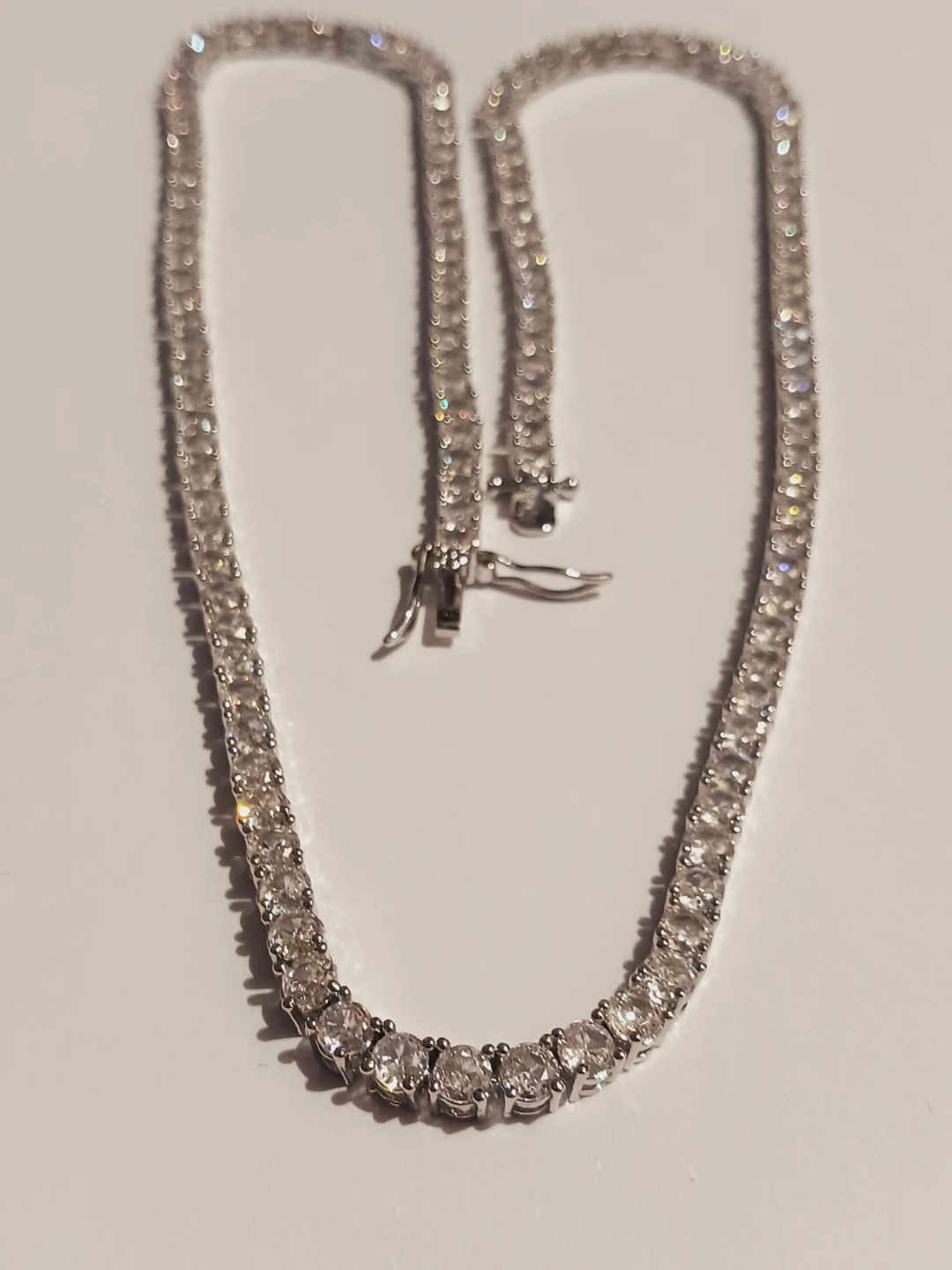 Beautiful Tennis Necklace with Rhinestones - photo 2