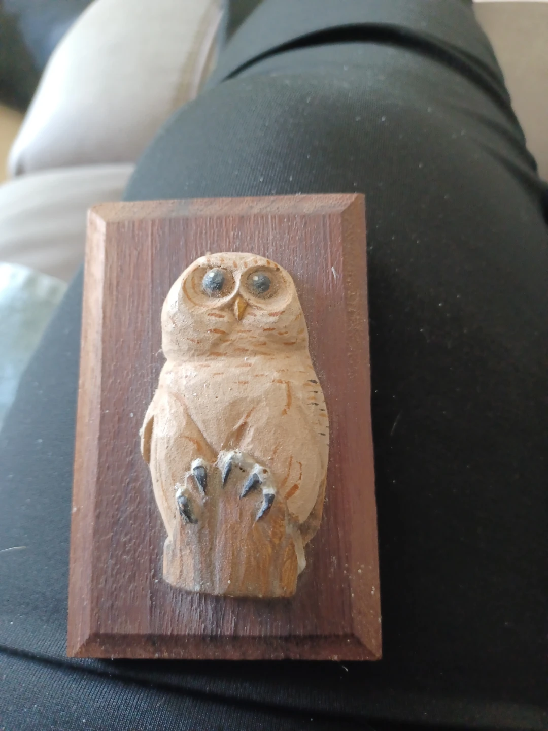 Vintage (late 70s) Wooden Owl Carving Wall Decor - photo 3