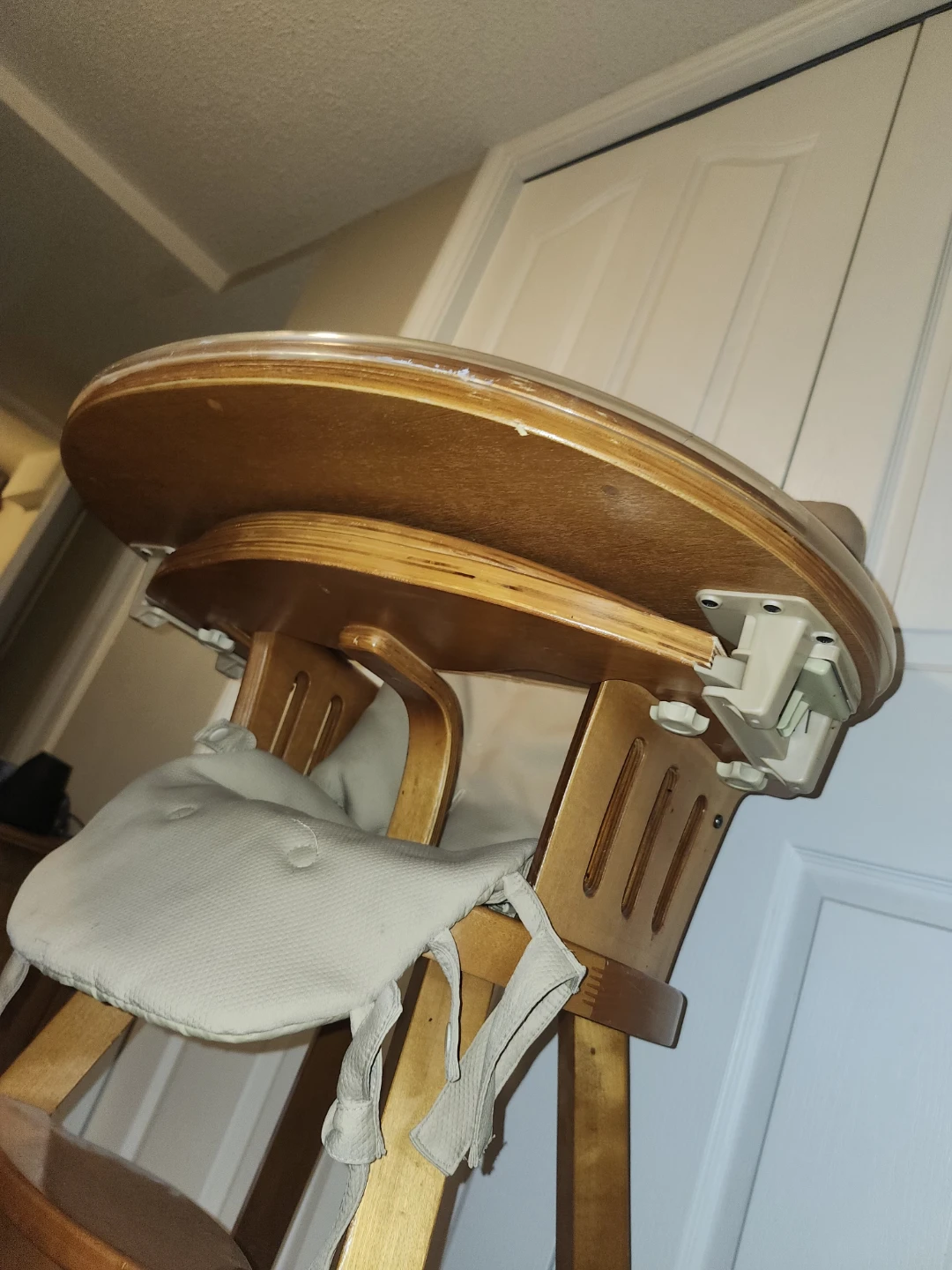 Wooden High Chair with Tray and Cushion - photo 3