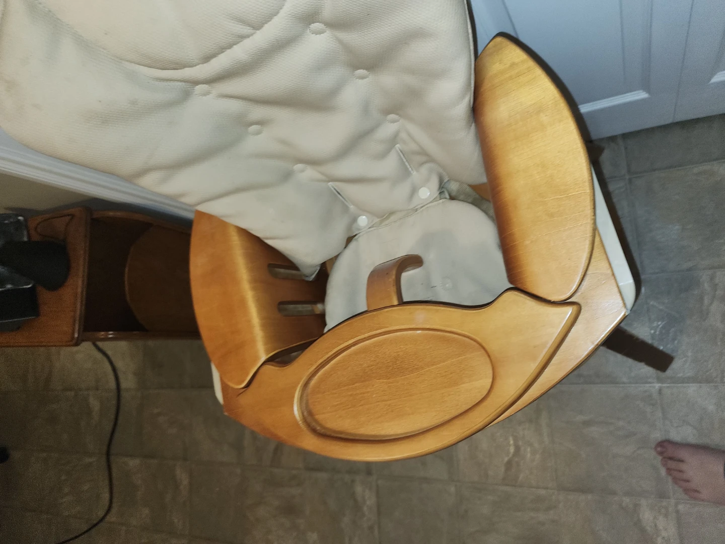 Wooden High Chair with Tray and Cushion - photo 5