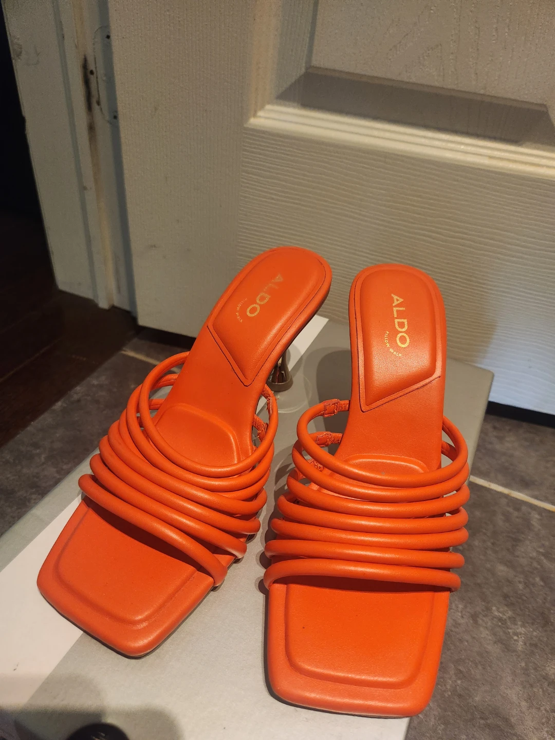 ALDO Orange Strappy Heeled Sandals