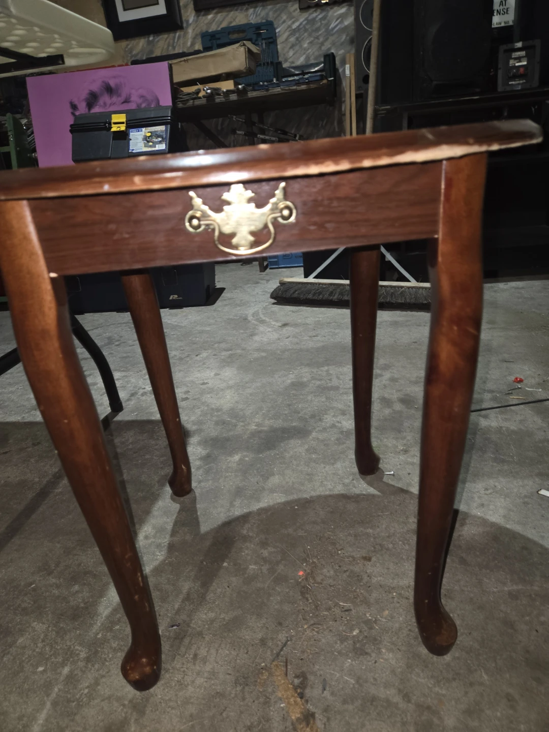 Round Side Table with Drawer
