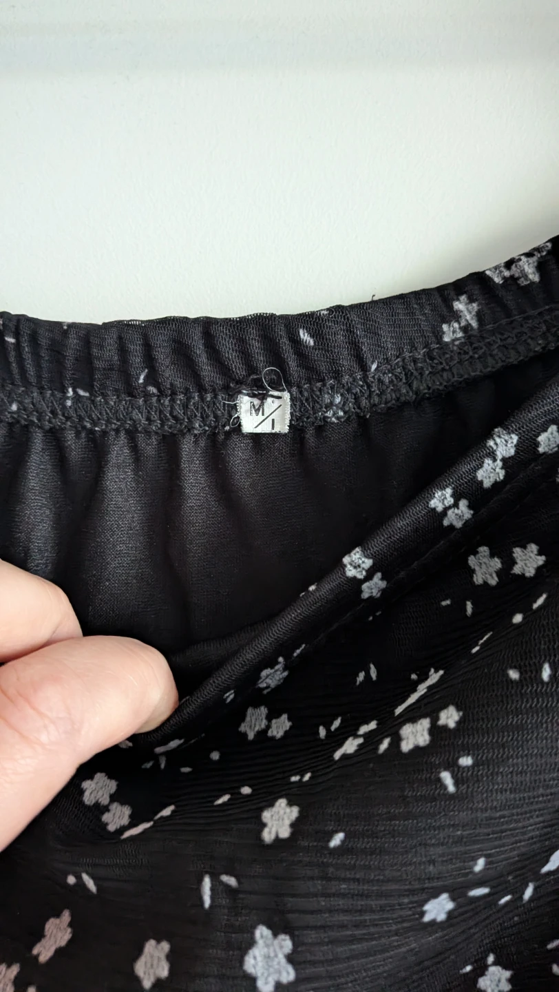 Skirt - Black floral print - mesh - photo 2