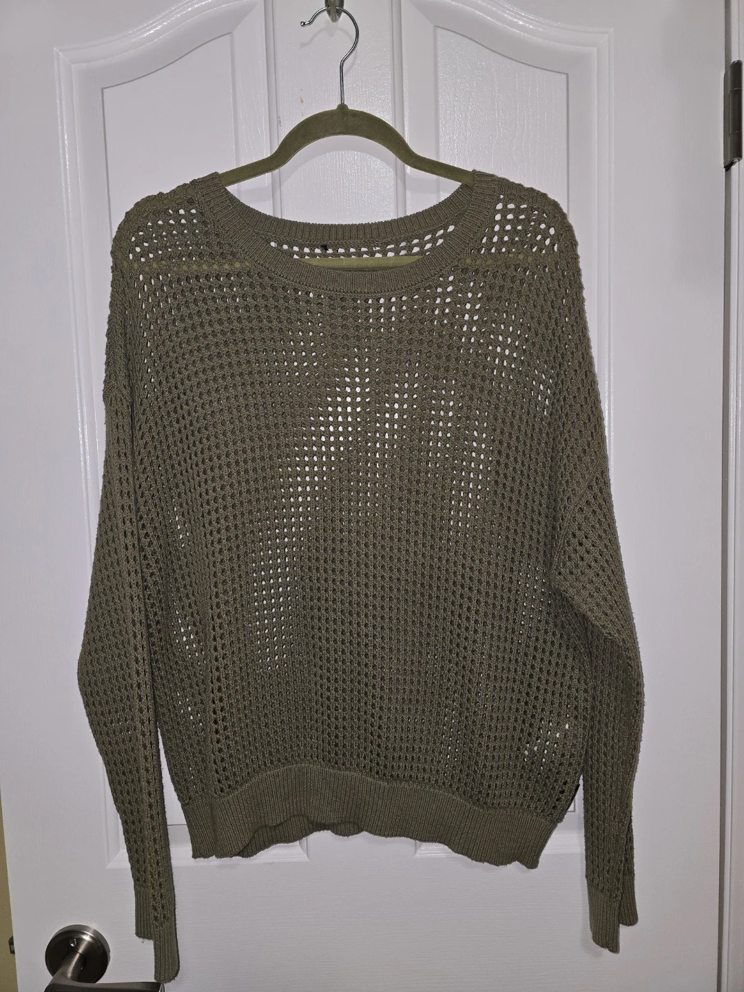 BRAND NEW HANDMADE Green Fishnet Sweater - photo 2