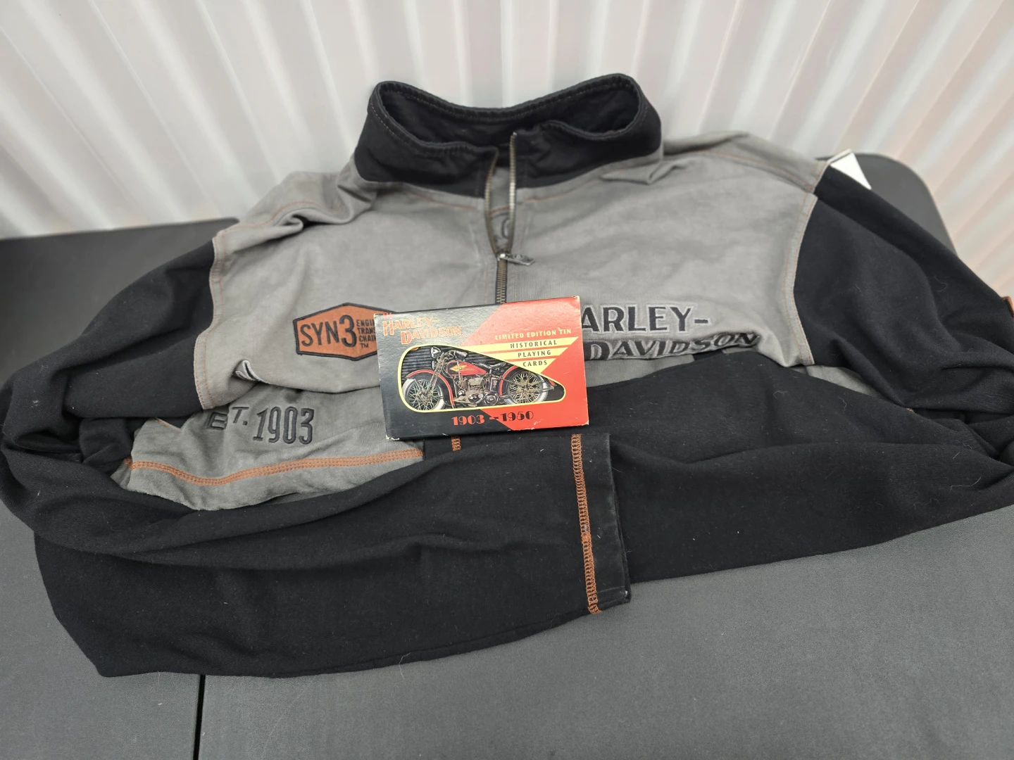 Harley-Davidson Quarter-Zip Pullover & Playing Cards