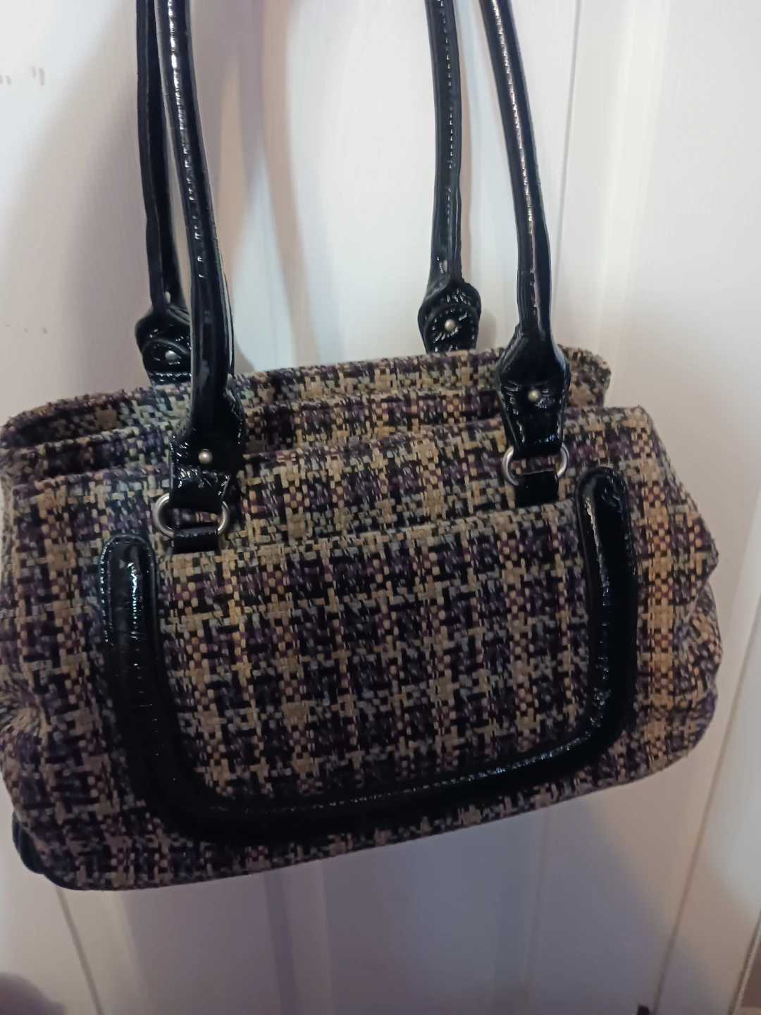 Tweed and Faux Leather Handbag - photo 5