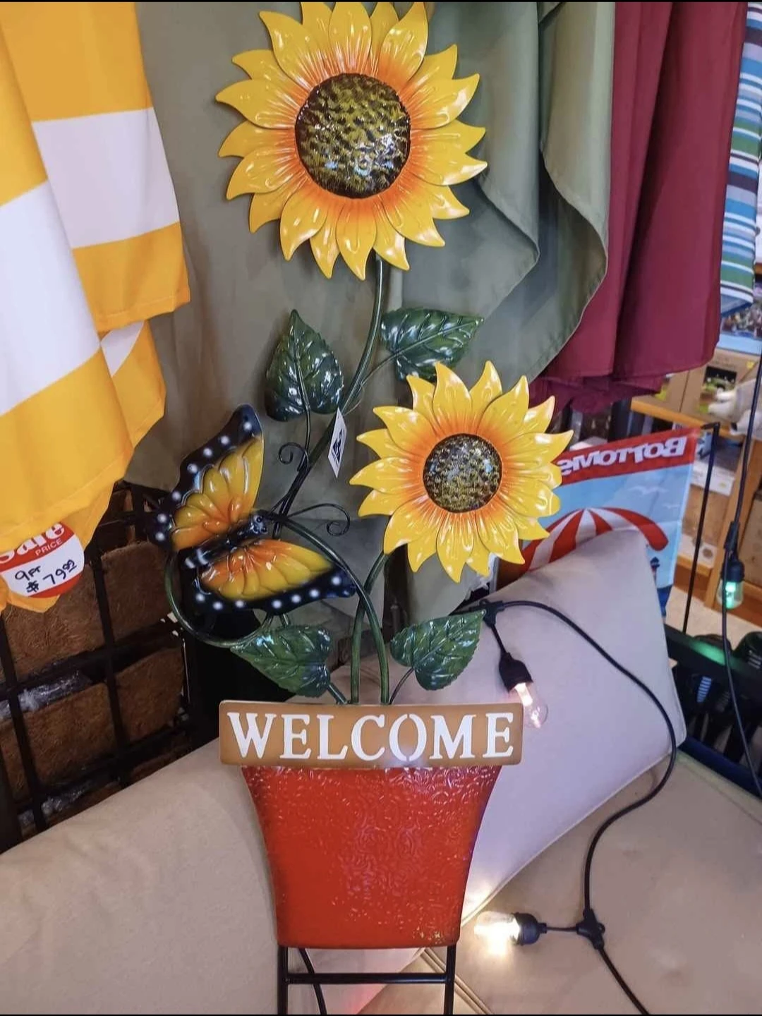 Metal Sunflower & Butterfly Welcome Sign $25 each. - photo 2
