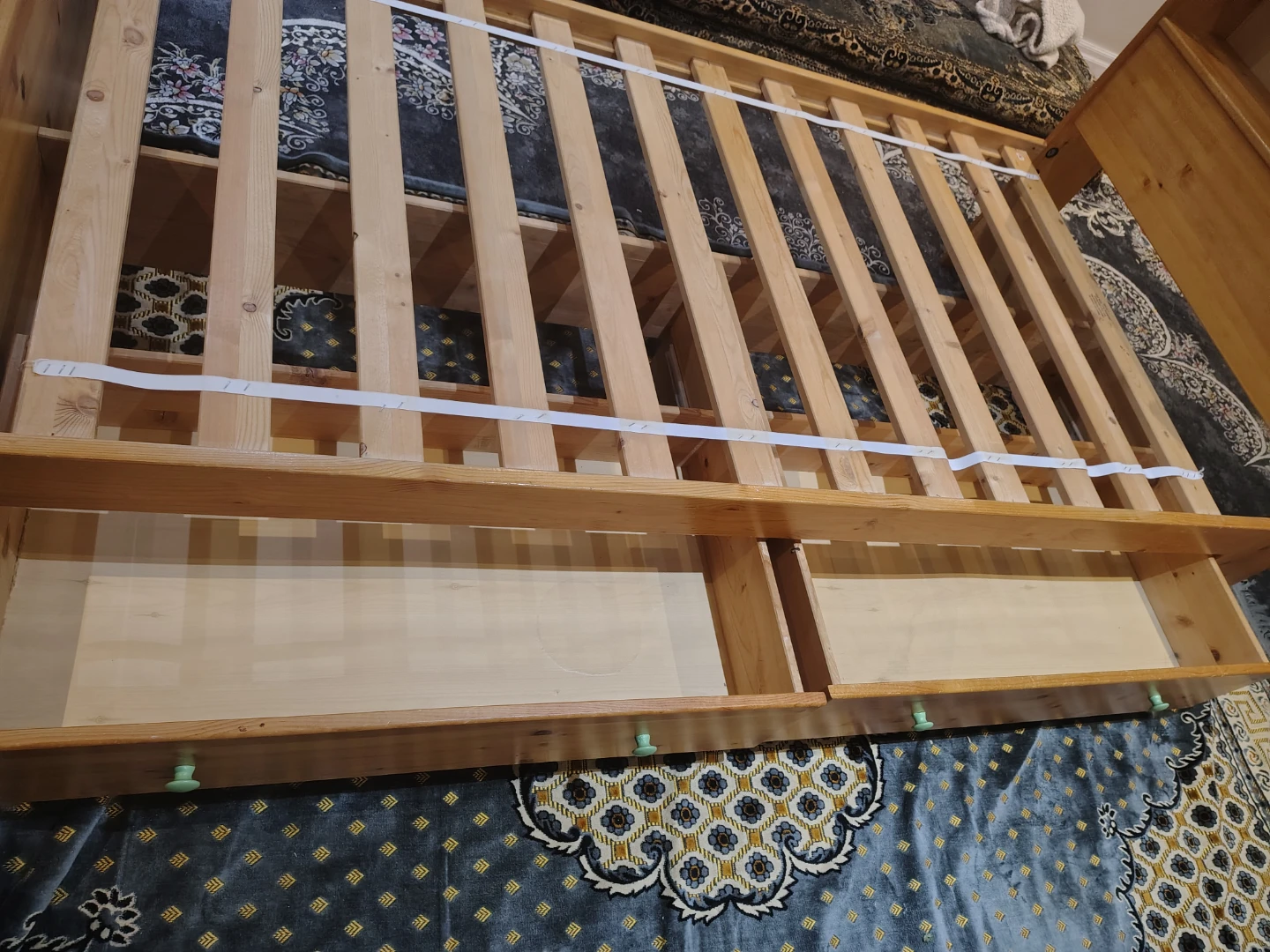 Wooden single Bed Frame with Storage Drawers and Mattress - photo 5