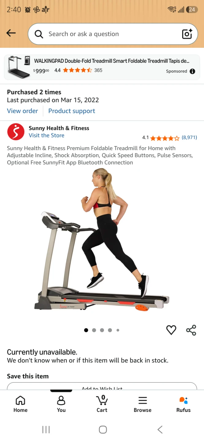 Sunny Health & Fitness Premium Foldable Treadmill - photo 4