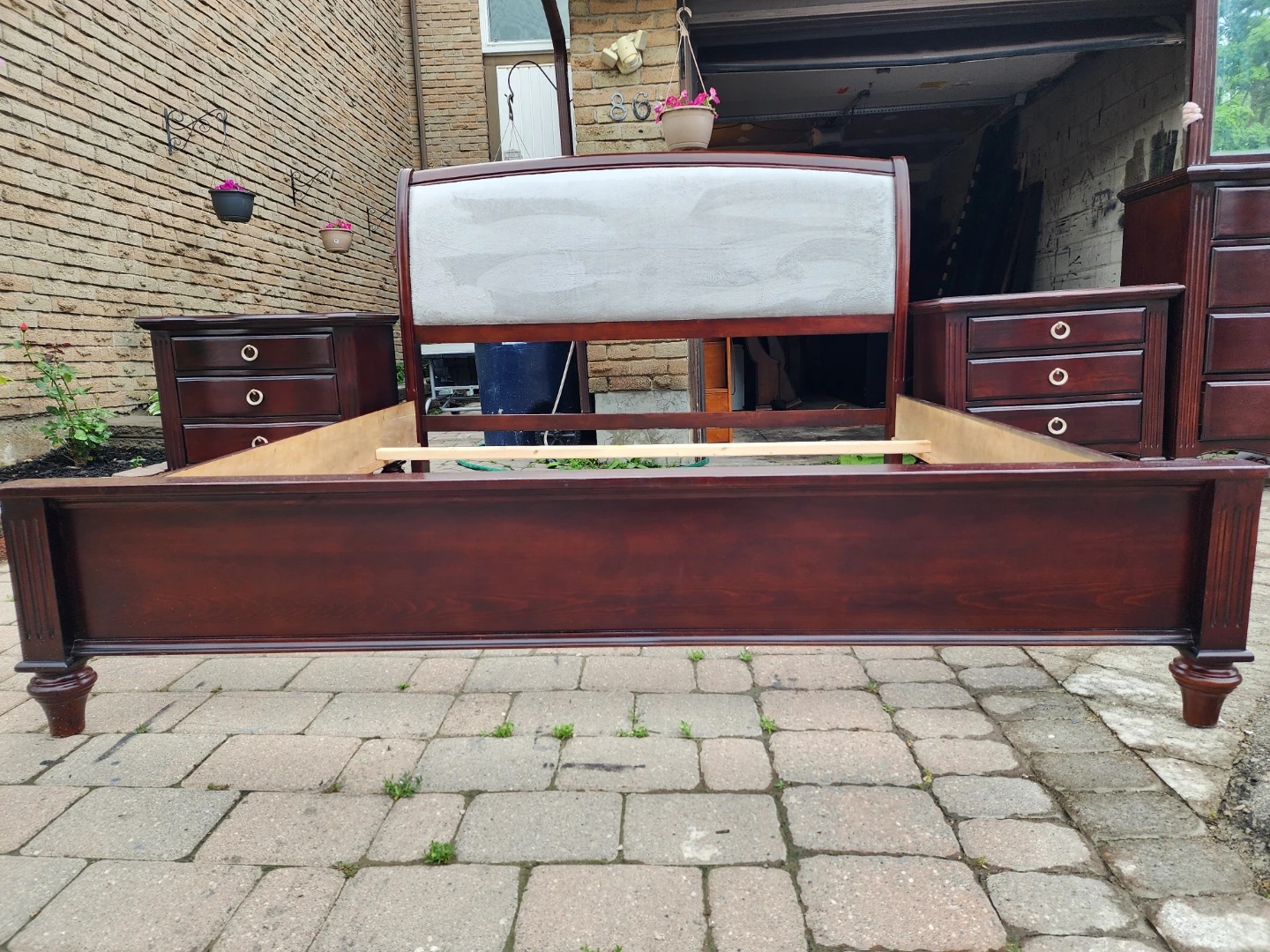 Cherry Wood Bedroom Set -  king Bed, Dressers, Mirror - photo 4