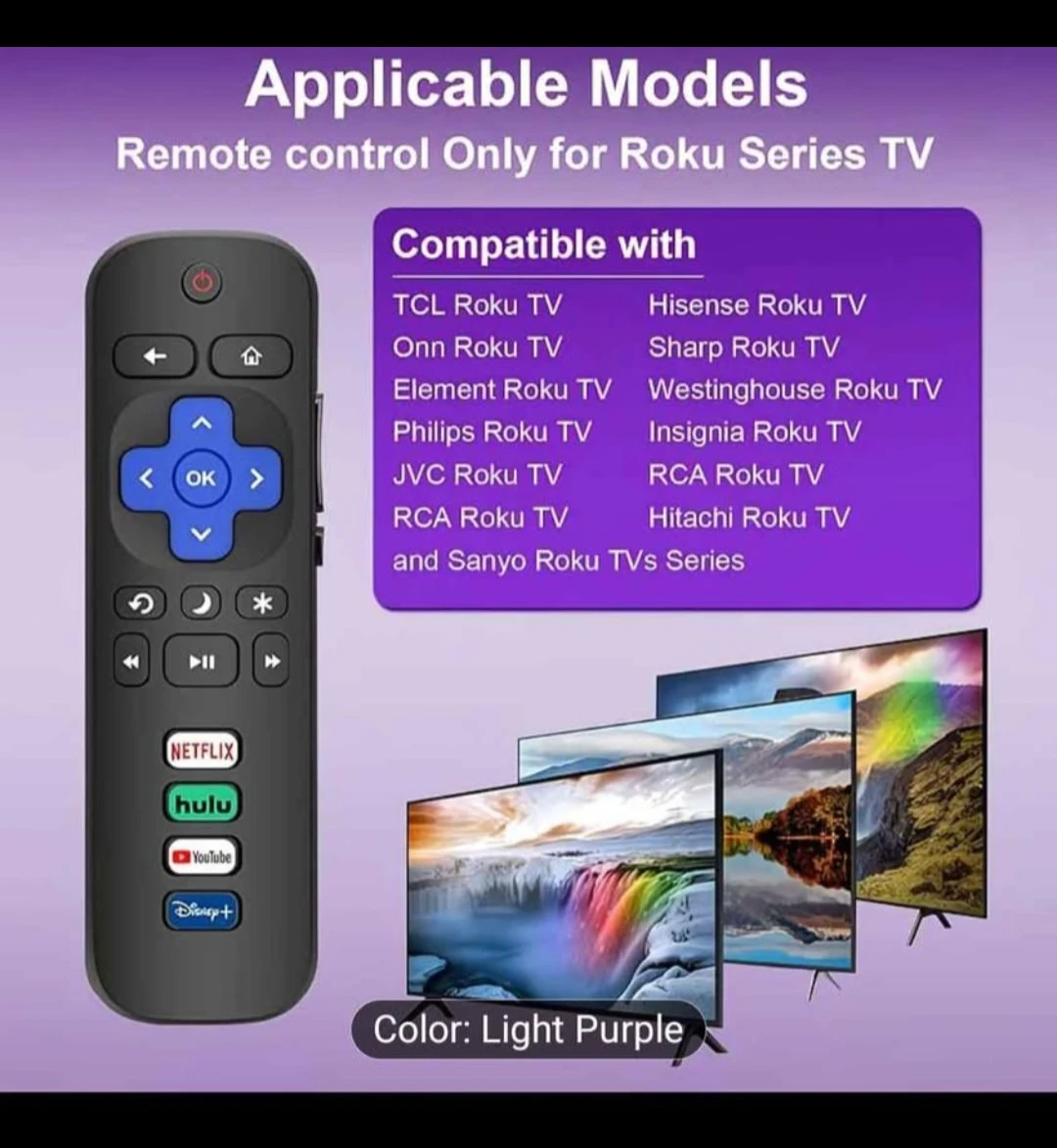 Roku TV Remote Control - Netflix, Hulu, YouTube, Disney+ - photo 2
