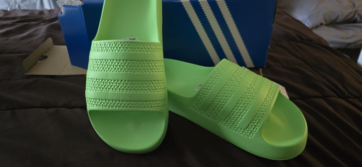 Adidas Adilette Ayoon W Slides - Neon Green - photo 4