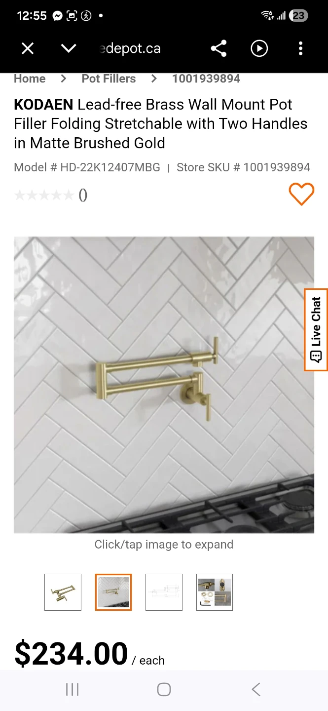 KODAEN Lead-free Brass Wall Mount Pot Filler