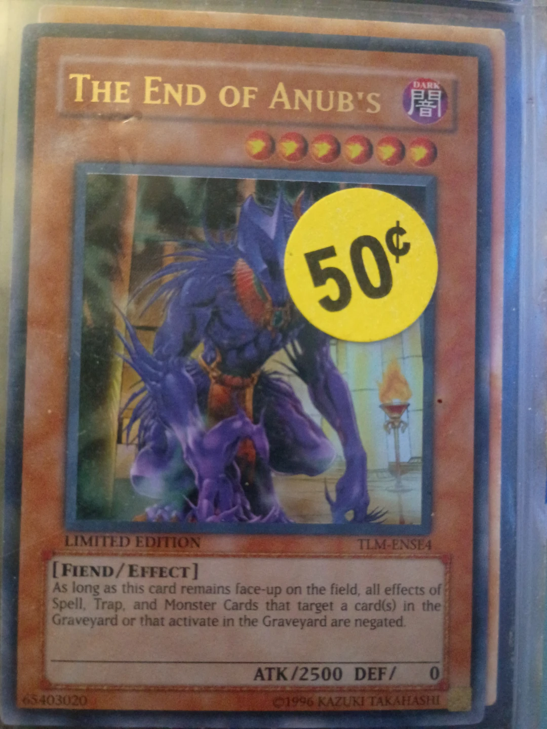 Yu-Gi-Oh! The End of Anub's Limited Edition Card⚽