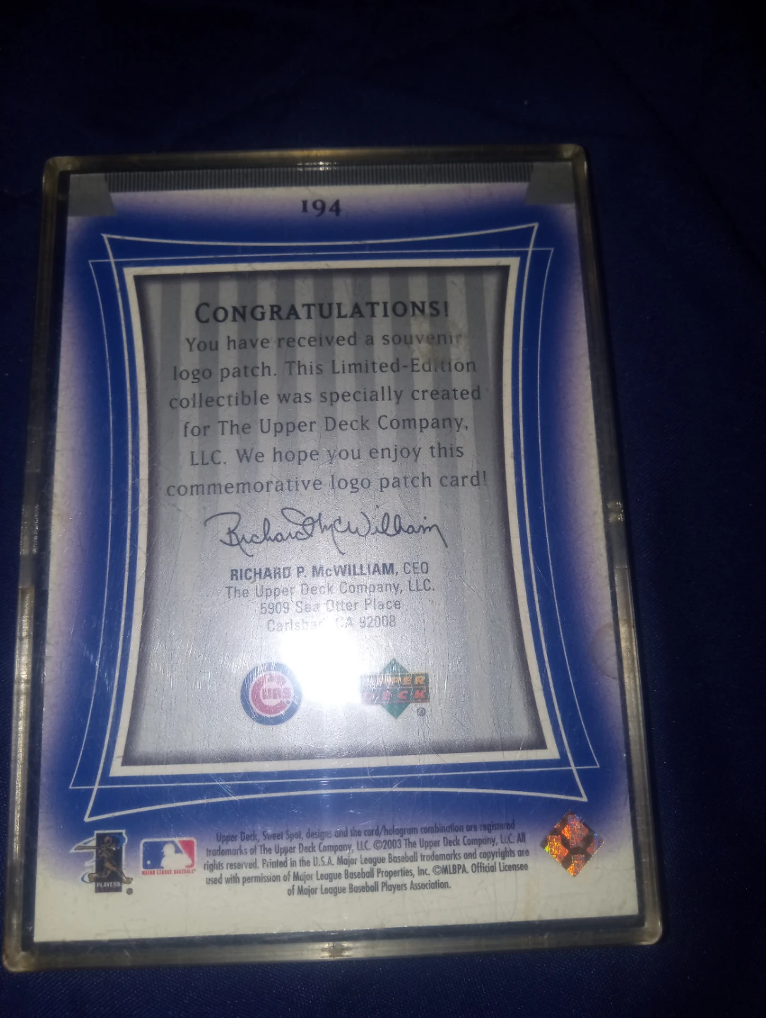 Matt Bruback Chicago Cubs "Rookie" Souvenir Logo Patch Card - photo 2