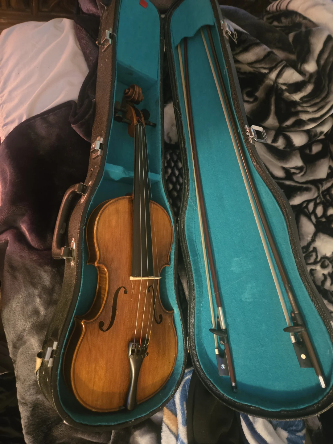 Violin with Case and Bows