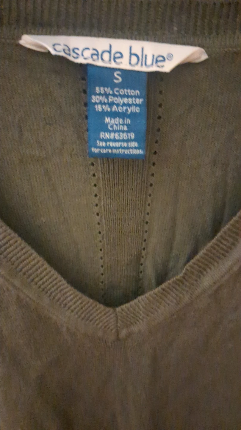 Cascade Blue V-Neck Sweater - Size S - photo 2