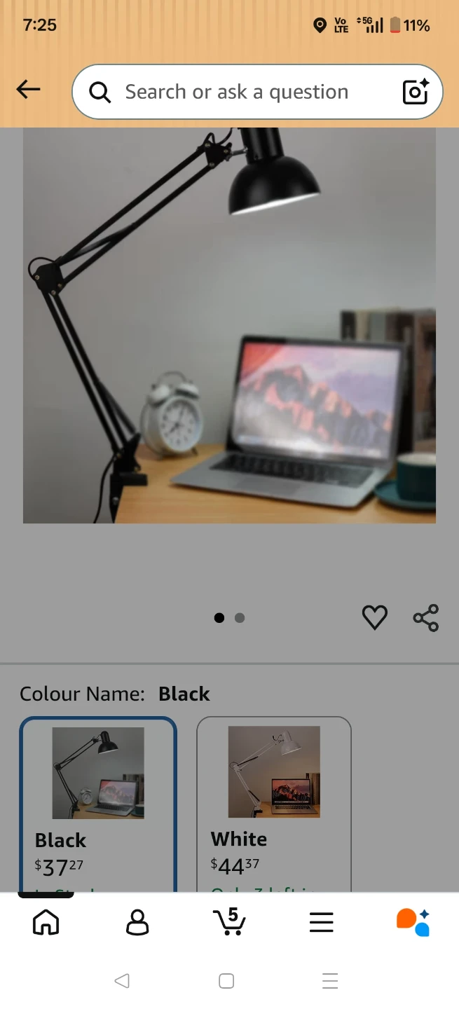 Black Swing Arm Desk Lamp