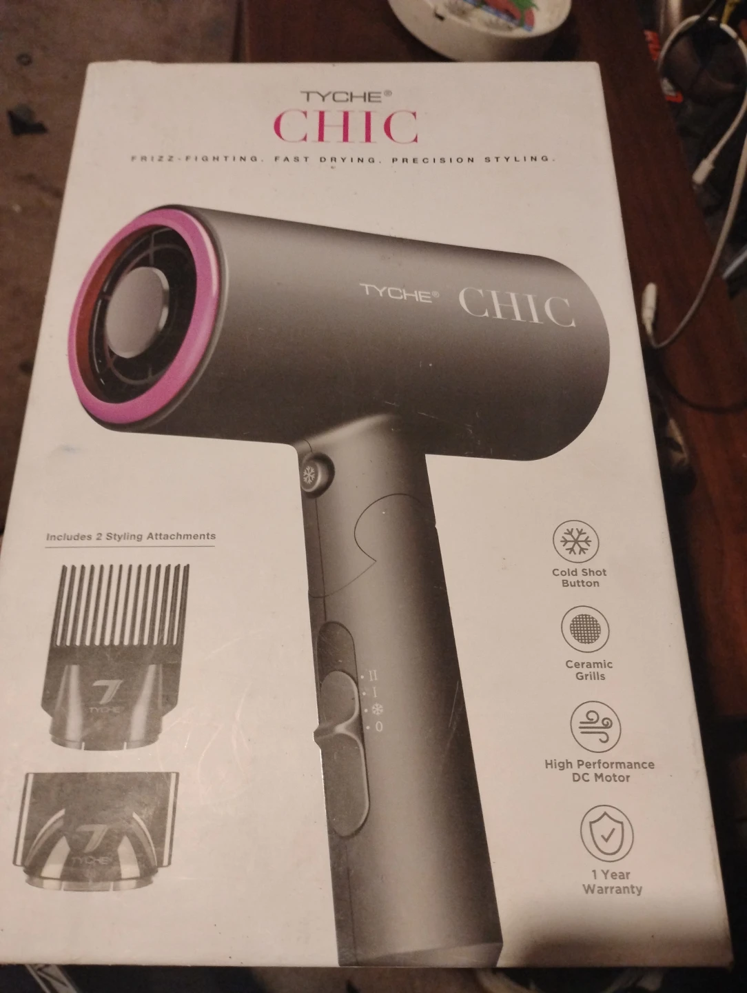 Tyche Chic Hair Dryer with 2 Styling Attachments