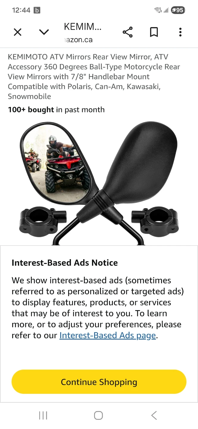 KEMIMOTO ATV Rear View Mirrors