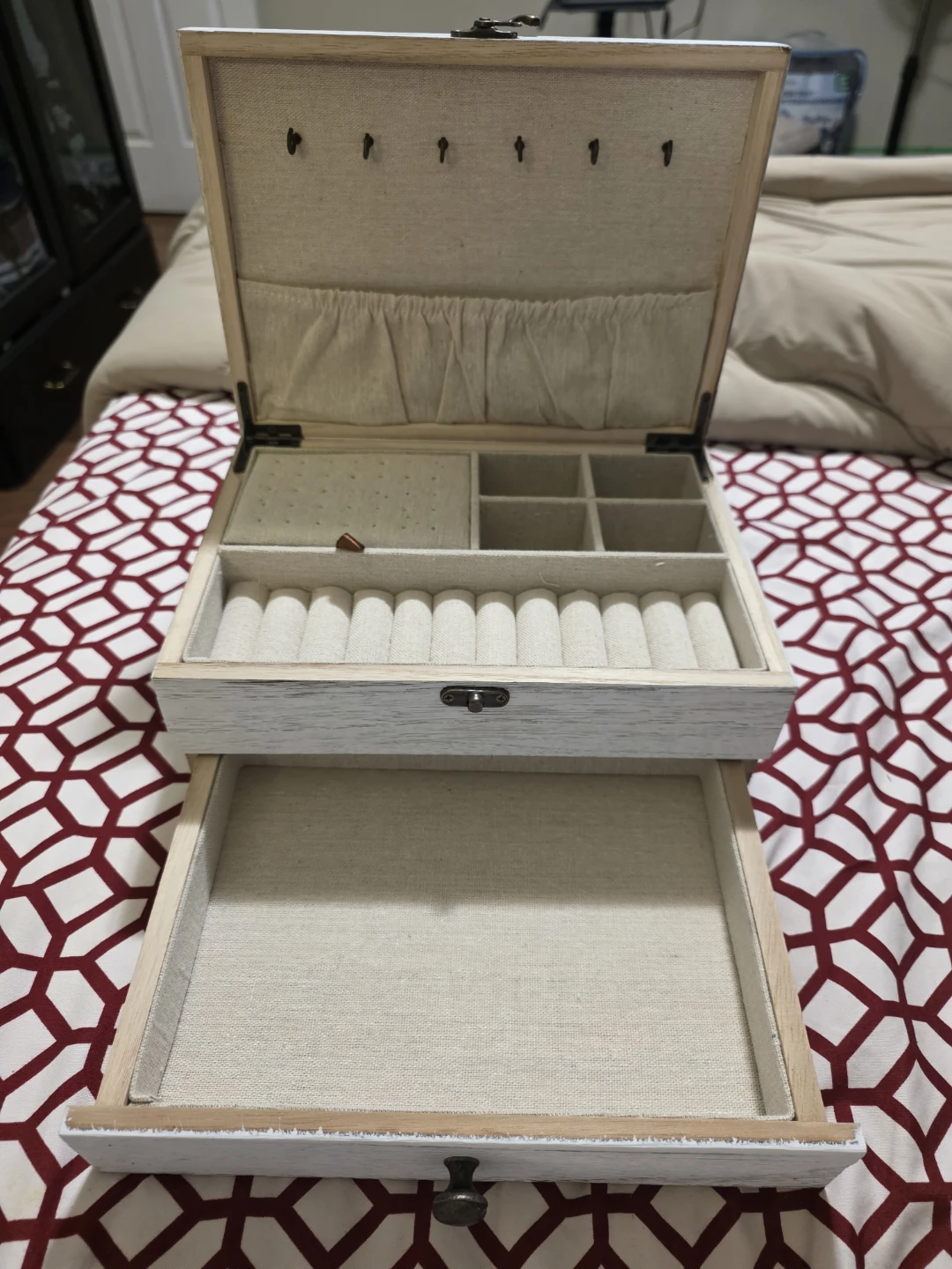 Wooden Jewellery Box with Drawer - photo 3