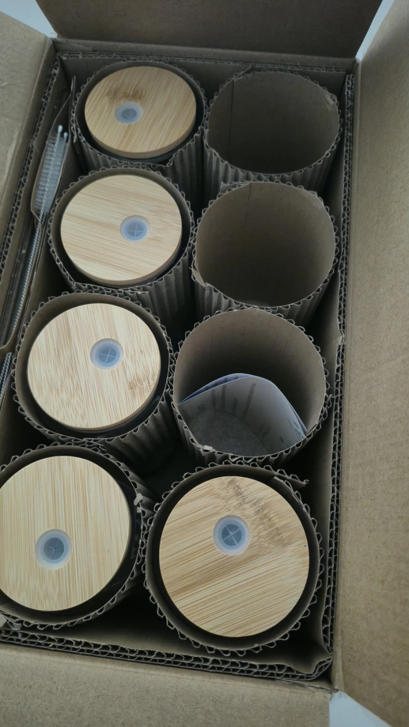 4 Can Glass Cups with Bamboo Lids 590ML/20 OZ - photo 3