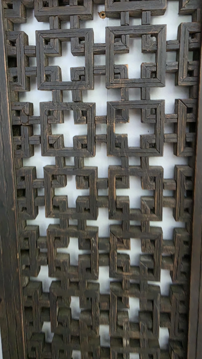 Boho/Mashrabiya/Jali hand Carved Wood Decorative Screen Panel - photo 2